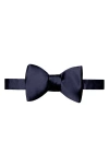 Eton Black Silk Satin Ready-tied Bow Tie In Dark Blue