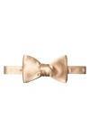 Eton Silk Satin Bow Tie In Light Beige