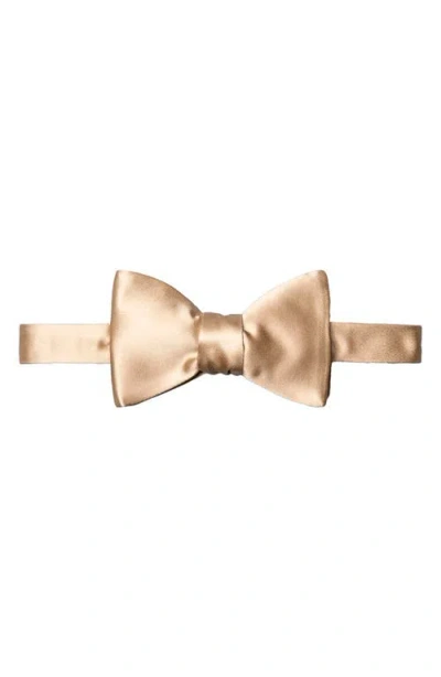 Eton Silk Satin Bow Tie In Light Beige