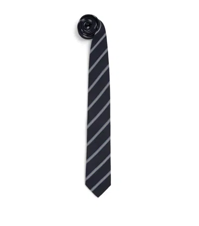 Eton Silk Stripe Tie In Blue