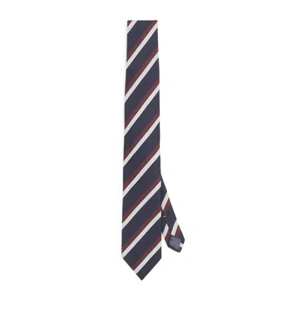 Eton Silk Stripe Tie In Red