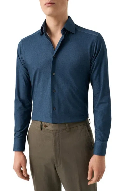 Eton Slim Fit 4flex Fit Stretch Jersey Dress Shirt In Navy