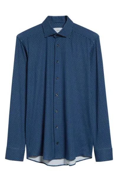 Eton Slim Fit 4flex Fit Stretch Jersey Dress Shirt In Navy
