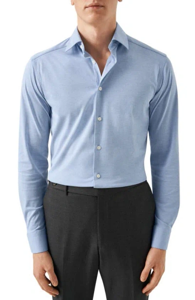 Eton Slim Fit 4flex Solid Blue Dress Shirt In Light Pastel Blue