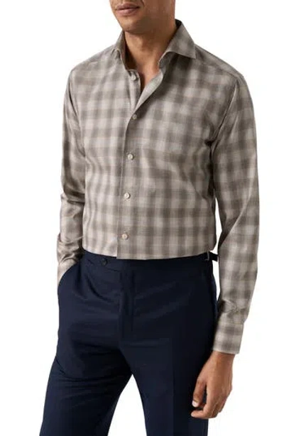 Eton Slim Fit Bold Check Twill Button-up Shirt In Gray