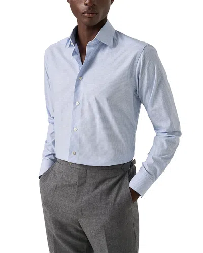 Eton Slim Fit Button Front Twill Shirt In Blue