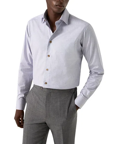 Eton Slim Fit Button Front Twill Shirt In White