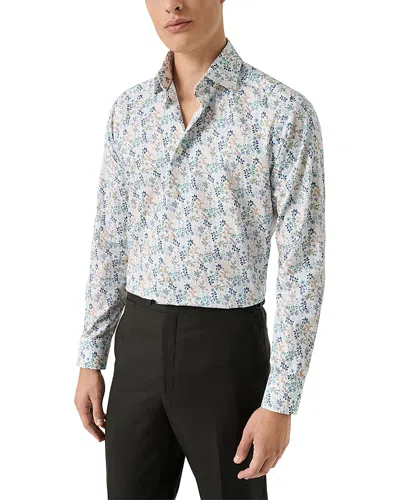 Eton Slim Fit Button Front Twill Shirt In Multi