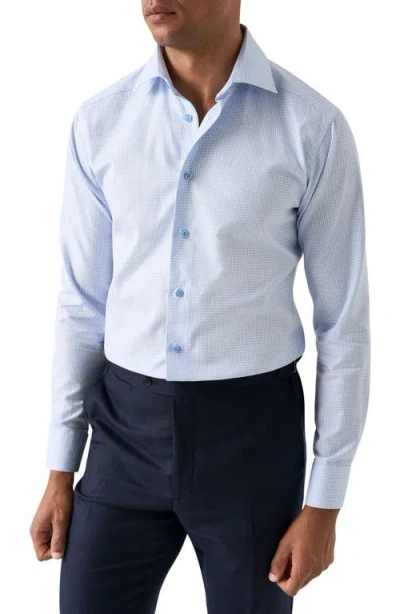 Eton Slim Fit Check Cotton Dress Shirt In Blue