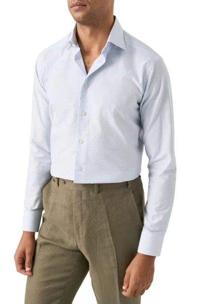 Eton Slim Fit Check Cotton Twill Dress Shirt In Blue