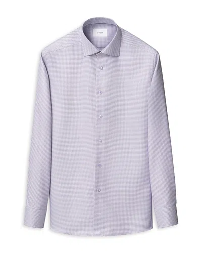 Eton Slim Fit Check Shirt In Purple