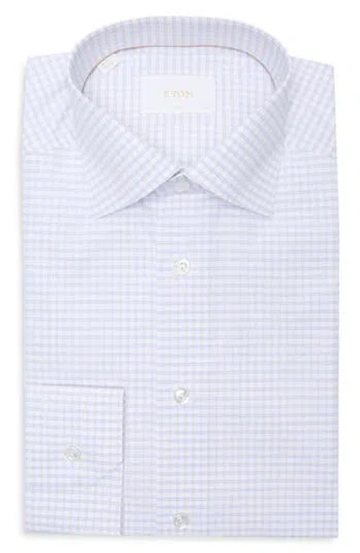 Eton Slim Fit Check Supima® Cotton Dress Shirt In Blue