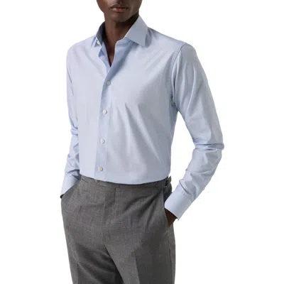 Eton Slim Fit Check Twill Dress Shirt In Brown