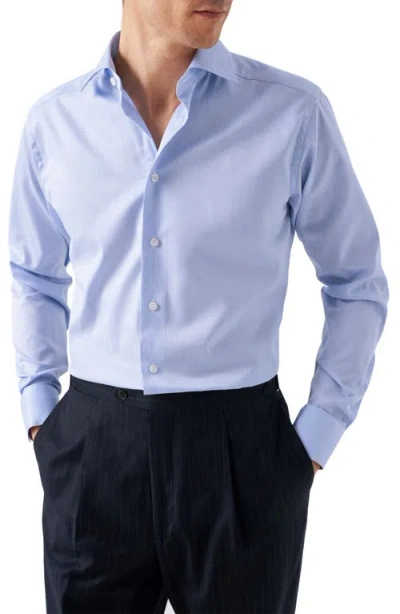 Eton Slim Fit Cotton Twill Dress Shirt In Light Pastel Blue