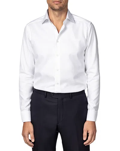 Eton Slim Fit Diagonal Weave Shirt In White