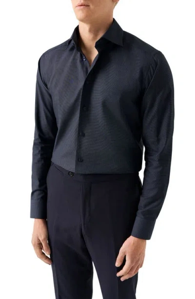 Eton Slim Fit Dobby Cotton Dress Shirt In Navy
