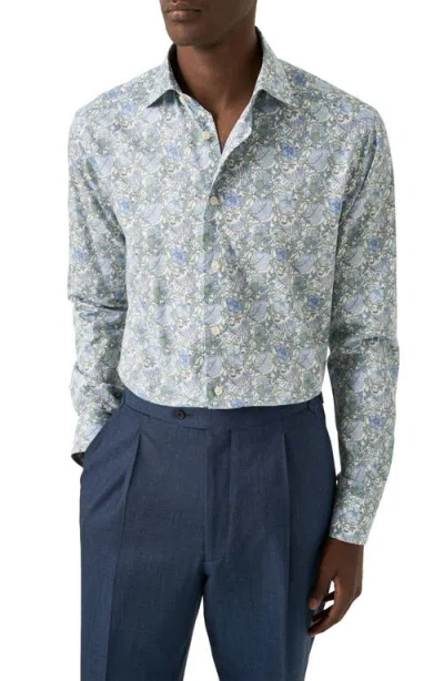 Eton Slim Fit Floral Dress Shirt In Green