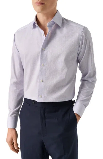 Eton Slim Fit Geometric Pattern Cotton Dress Shirt In Pink
