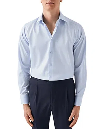 Eton Slim Fit Geometric Print Twill Dress Shirt In Light Blue Pastel
