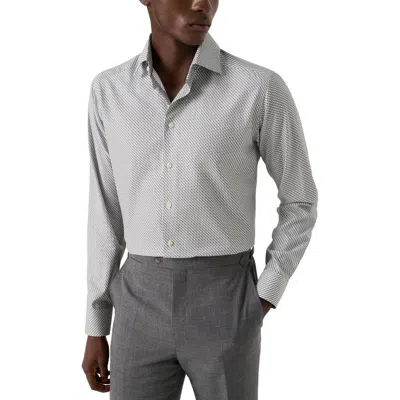 Eton Slim Fit Geometric Twill Button-up Shirt In Gray