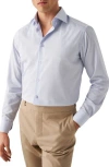 Eton Slim Fit Crease Resistant Micropattern Dress Shirt In Blue