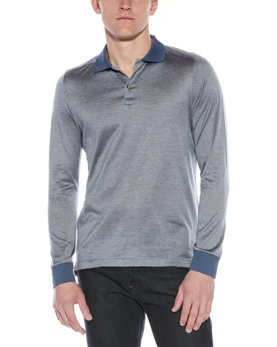 Eton Slim Fit Jacquard Polo Shirt In Blue