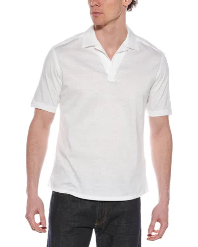 Eton Slim Fit Linen-blend Polo Shirt In White