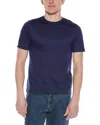 Eton Slim Fit Linen-blend T-shirt In Blue
