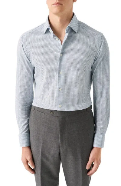 Eton Slim Fit Medallion 4flex Fit Stretch Jersey Dress Shirt In Blue