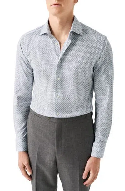Eton Slim Fit Medallion 4flex Fit Stretch Jersey Dress Shirt In Brown