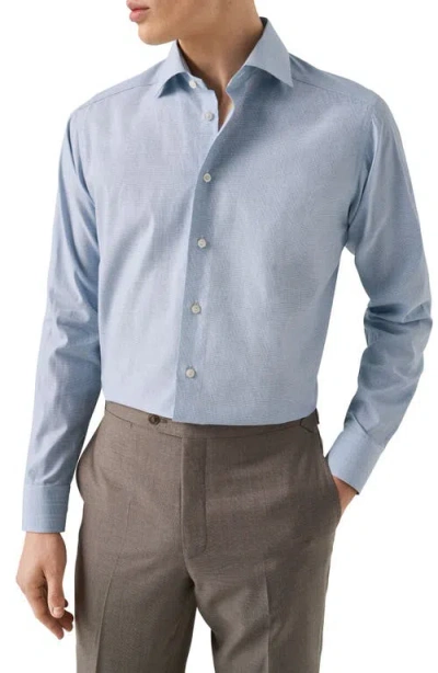 Eton Slim Fit Mélange Check Cotton Dress Shirt