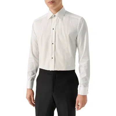 Eton Slim Fit Metallic Bibbed Tuxedo Shirt In White