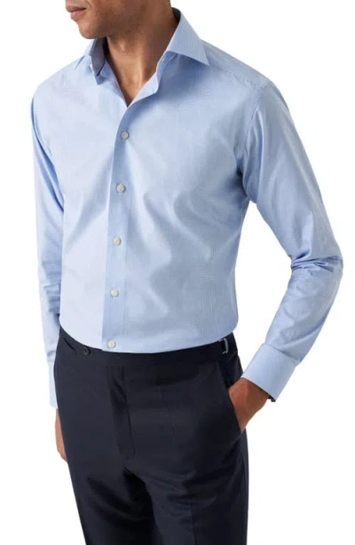 Eton Slim Fit Microcheck Cotton Dress Shirt In Light Blue