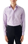 Eton Slim Fit Microcheck Cotton Dress Shirt In Light Purple