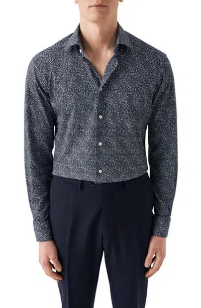 Eton Slim Fit Paisley 4flex Fit Stretch Jersey Dress Shirt In Blue
