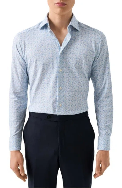 Eton Slim Fit Paisley 4flex Stretch Jersey Dress Shirt In Light Blue