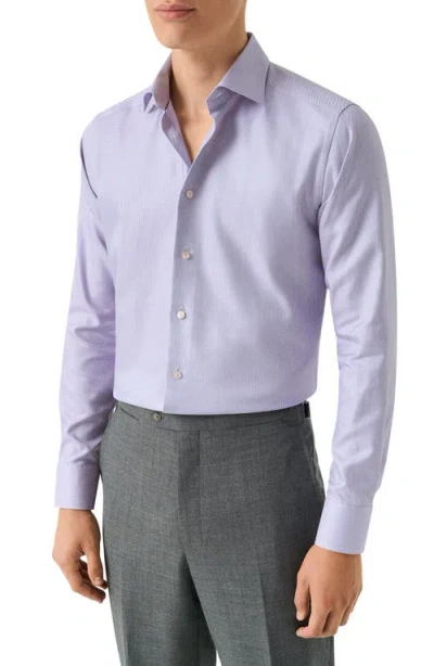 Eton Slim Fit Semi Solid Dress Shirt In Blue