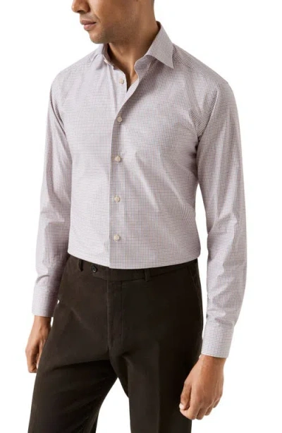 Eton Slim Fit Shadow Check Crease Resistant Cotton Dress Shirt In Animal Print