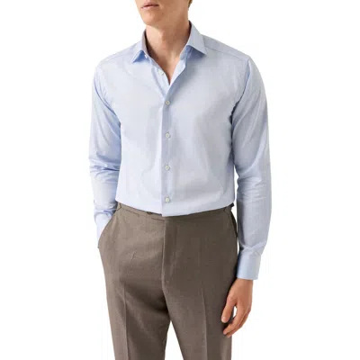 Eton Slim Fit Solid Cotton Dress Shirt In Blue