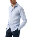 Eton Slim Fit Solid Linen Shirt In Blue