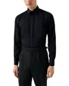 Eton Slim Fit Solid Plisse Shirt In Black