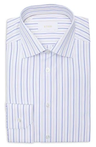 Eton Slim Fit Stripe Dress Shirt In Blue