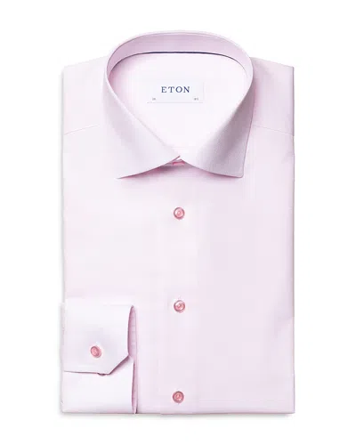 Eton Slim Fit Textured Dress Shirt In Pink