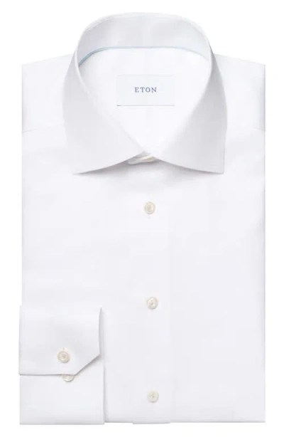 Eton Slim Fit Twill Dress Shirt In White