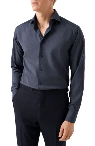 Eton Slim Fit Wool Dress Shirt In Blue