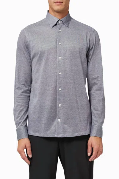 Eton Slim-fit Oxford Shirt In Dark Blue
