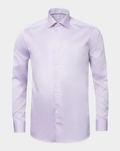 Eton Slim-fit Twill Dress Shirt In Purple