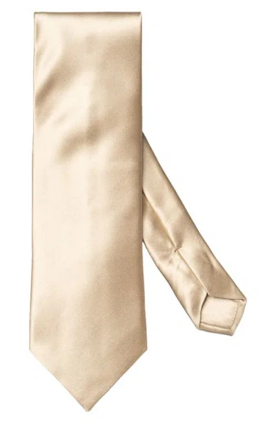 Eton Solid Satin Silk Tie In Champagne