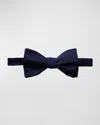 Eton Solid Grosgrain Bow Tie-ready Tie In Navy