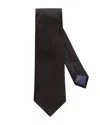Eton Solid Textured Silk Classic Tie In Black
